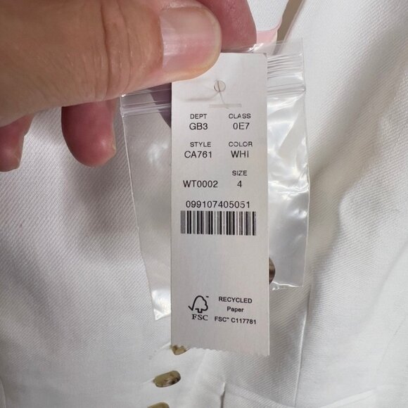 J.Crew Womens Classic Vest Stretch Linen Blend White Size 4 CA761 - Picture 3 of 9